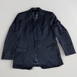 Chester & Peck Lanificio Wool Gray Striped Dual Vent Blazer Sport Jacket 42R